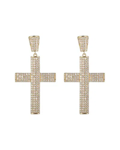 Eye Candy La Cz Double Cross Drop Earrings