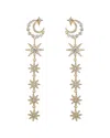 Eye Candy La Cz Double Moon Star Earrings In Gold