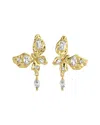 Eye Candy La Women's Monarch Goldtone & Cubic Zirconia Butterfly Drop Earrings