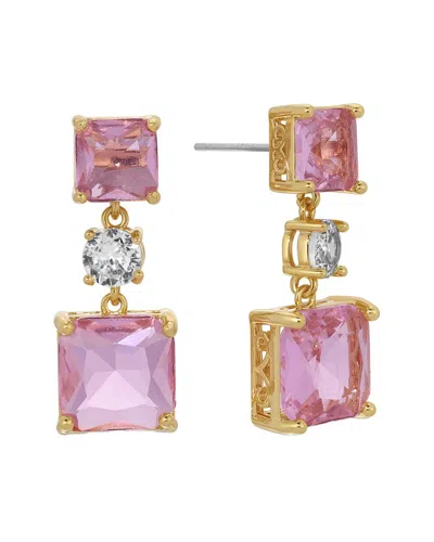Eye Candy La Cz Drop Earring In Pink