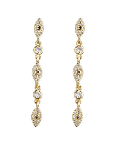 Eye Candy La Cz Evil Eye Dangle Earrings In Purple