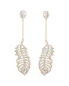 Eye Candy La Cz Feather Drop Earrings