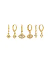 Eye Candy La Women's Set Of 3 14k Goldplated & Cubic Zirconia Drop Earrings