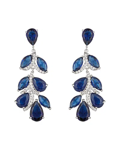Eye Candy La Cz Julie Blue Drop Statement Earrings In Pink