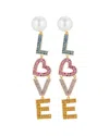 Eye Candy La Cz Love Rainbow Earrings