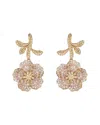 Eye Candy La Cz Michel Flower Dangle Earrings