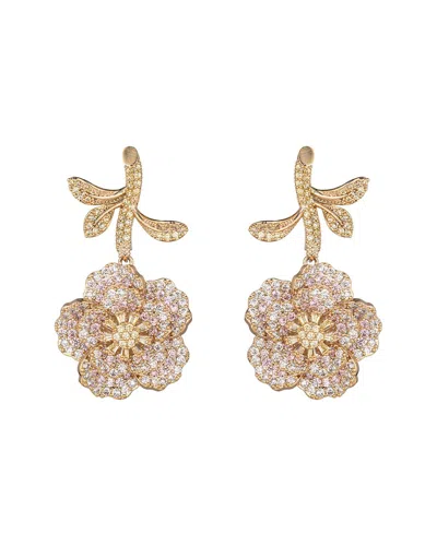 Eye Candy La Cz Michel Flower Dangle Earrings
