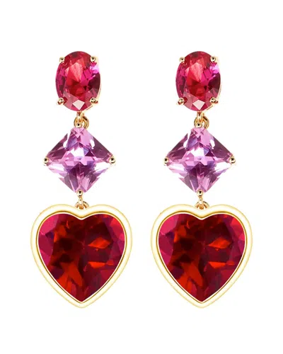 Eye Candy La Women's Luxe Nahid 18k Goldplated & Cubic Zirconia Heart Drop Earrings In Brass