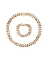 Eye Candy La Women's Lux Aya 2-piece Goldtone, Cubic Zirconia Chain Necklace & Bracelet Set