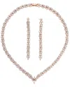 Eye Candy La Women's Luxe Alice 2-piece 18k Rose Goldplated & Cubic Zirconia Necklace & Earrings Set