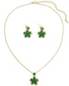 Eye Candy La Women's Luxe Lina 2-piece 14k Goldplated & Cubic Zirconia Necklace & Earring Set