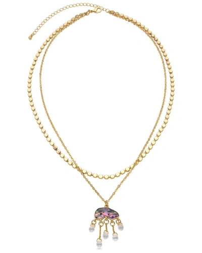 Eye Candy La Cz Olivia 2 Tier Dainty Drop Necklace In Gold