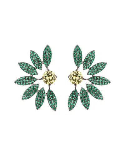 Eye Candy La Cz Olivia Statement Earrings In Green