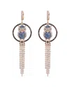 Eye Candy La Cz Owl Multi Dangle Earrings