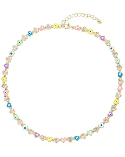 Eye Candy La Cz Pastel Rainbow Dainty Necklace