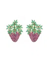 Eye Candy La Cz Pink Strawberry Earrings