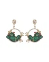 Eye Candy La Cz Relaxing Frog Drop Earrings
