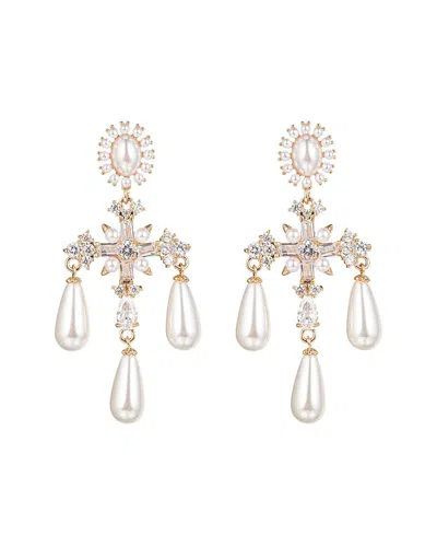 Eye Candy La Cz Roman Cross Dangle Earrings