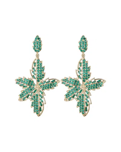 Eye Candy La Cz Roxana Flower Drop Earrings In Brass