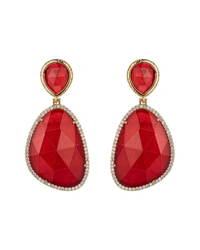 EYE CANDY LA EYE CANDY LA CZ RUBY DANGLE EARRINGS