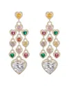 Eye Candy La Women's Luxe Goldtone, Cubic Zirconia & Ruby Heart Dangle Earrings