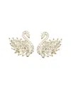 Eye Candy La Cz Silver Toned Shimmering Swan Statement Earring