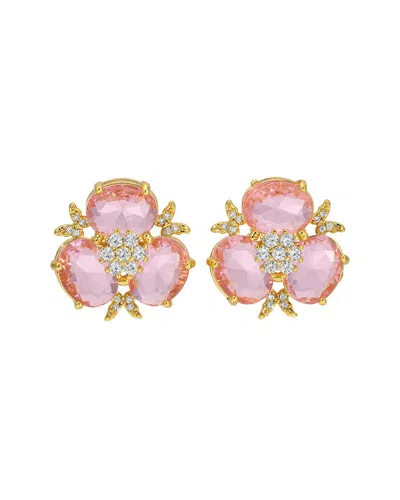 Eye Candy La Cz Stud Earring In Pink