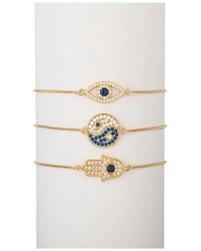 Eye Candy La Cz Yin & Yang Bracelet In Gold