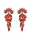 Eye Candy La Diana Red Cubic Zirconia Crystal Drop Earrings In Red