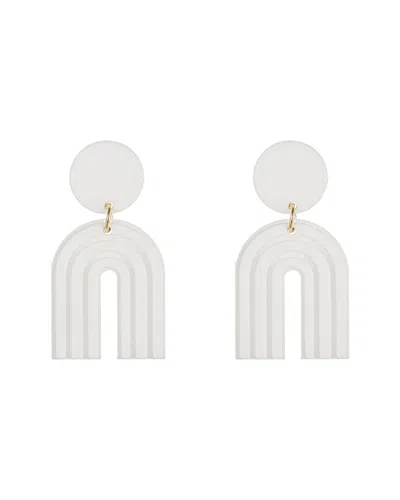 Eye Candy La Double Loop Earrings In White