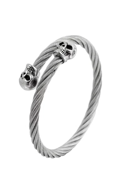 Eye Candy La Double Skull Bracelet In Black