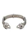 Eye Candy La The Bold Collection Titanium Skull Cuff Bracelet In Black