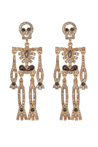 Eye Candy La Skull Drop Earrings In Silver