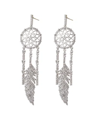 Eye Candy La Dream Catcher Cz Crystal Drop Earring In Silver