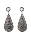 Eye Candy La Duchess Pearl And Hematite Teardrop Statement Earring
