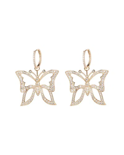 Eye Candy La Edith Cz Butterfly Dangle Earrings