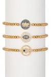 Eye Candy La Luxe Titanium Cz Emilia Stretch Bracelet Set In Blue