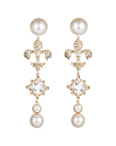 Eye Candy La Fleur De Lis Cz Drop Earrings