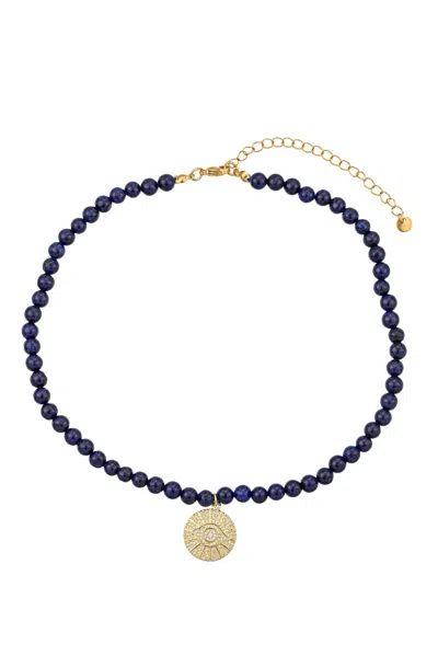 Eye Candy La Gabriela Evil Eye Necklace In Blue