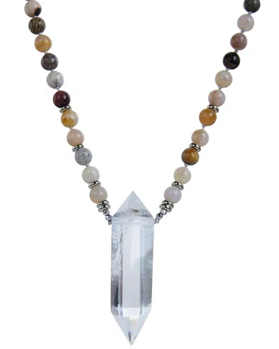 Eye Candy La Sonny Pendant Necklace In Beige