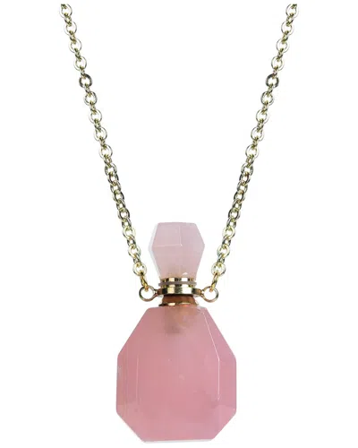 Eye Candy La Gemstone Aromatherapy Bottle Necklace In Gold