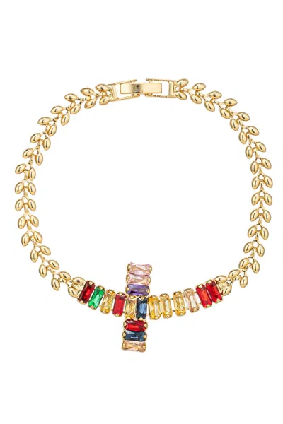 Eye Candy La The Luxe Collection Cz Gioia Rainbow Bracelet In Red