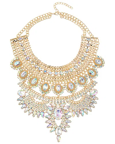 Eye Candy La Glass Crystal Zaniah Statement Necklace In Gold