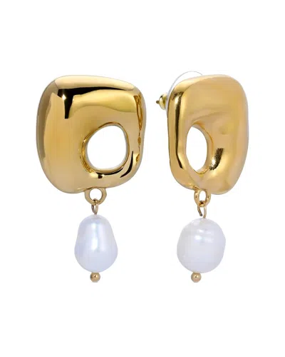 Eye Candy La Glass Pearl Drop Earring In Neutral