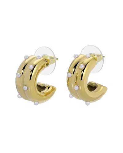EYE CANDY LA EYE CANDY LA GLASS PEARL HOOP EARRING