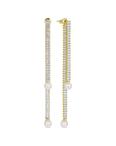 EYE CANDY LA EYE CANDY LA GLASS PEARL LINEAR EARRING