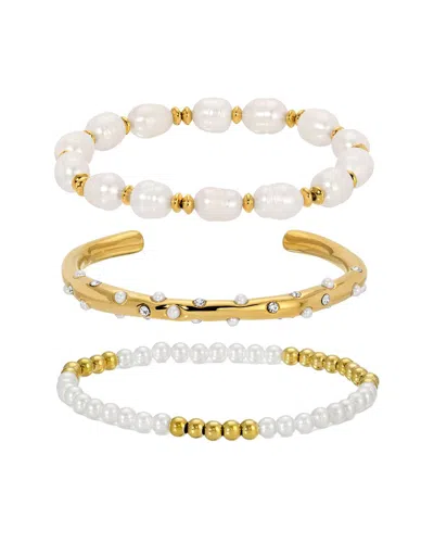 EYE CANDY LA EYE CANDY LA GLASS PEARL STACK BRACELET