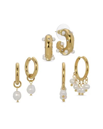 EYE CANDY LA EYE CANDY LA GLASS PEARL STACK EARRING