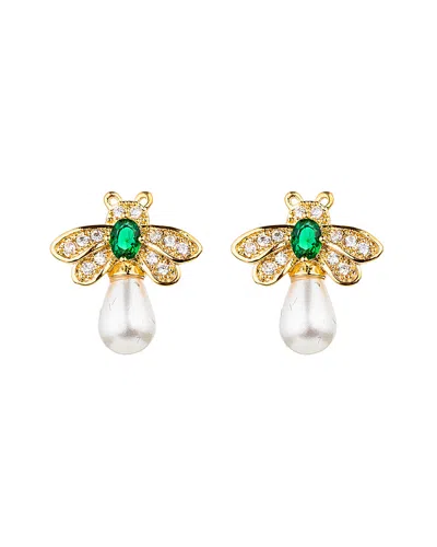 Eye Candy La Golden Bee Freshwater Cz Crystal Drop Earring