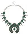 Eye Candy La Enamel Blossom Statement Necklace In Green